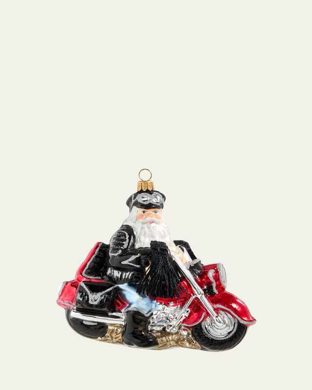 Biker Santa Christmas Ornament
